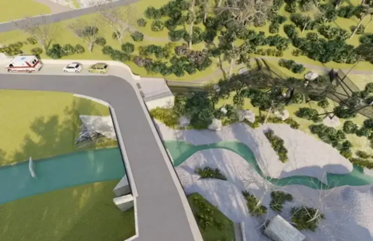 Imagem projeto de miradouro na cascata de Tahiti